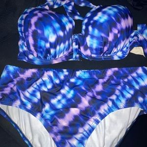 Swimsuits for All Tie Dye Two Piece Size 18